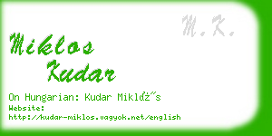 miklos kudar business card